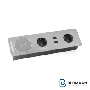 پریز توکار ملونی 10058، دارای شارژر وایرلس، USB و سوکت برق، با طراحی مدرن و شیک.