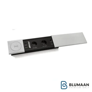 عکس پریز توکار ملونی 10068 با درب کشویی، شارژر وایرلس و پورت‌های متنوع.