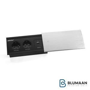 پریز توکار کشویی یکطرفه 10076 ملونی با طراحی مدرن و امکانات شارژ متنوع.