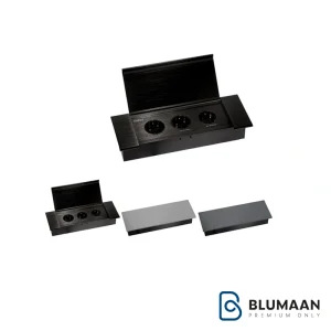 تصویر پریز توکار 10106 ملونی با طراحی مدرن و سه سوکت برق، مناسب برای استفاده در خانه و محل کار.