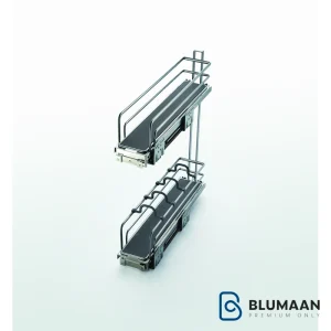 عکس جای بطری و ادویه زیر صفحه دو طبقه یونی هوپر با رنگ Dark Grey در آشپزخانه.