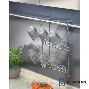 عکس جا لیوانی آویز 2501 پلاتین با طراحی زیبا و رنگ کروم، مناسب برای آشپزخانه و محیط کار.