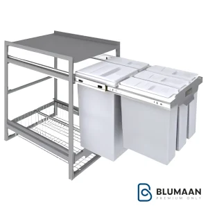 سبد چند منظوره پلاتین با طراحی زیبا و جادار برای نظم بخشیدن به آشپزخانه.