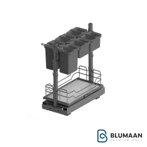 تصویری از سبد کف ریل جونیور یوباکس 8123 پلاتین در حال نمایش نظم دهی به کابینت