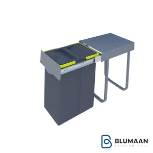 تصویر سطل زباله تک مخزن پلاتین با طراحی شیک و رنگ آنتراسیت.