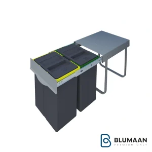 سطل زباله دو مخزن پلاتین 3633 با طراحی مدرن و رنگ آنتراسیت.