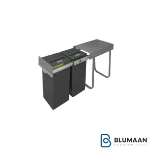 سطل زباله دو مخزن 3661 پلاتین با طراحی شیک و کاربردی برای آشپزخانه شما.