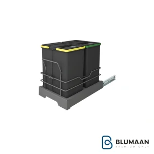 سطل زباله دو مخزن اکو 3634 پلاتین با طراحی شیک و کاربردی.