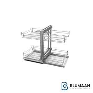 عکس مجیک کرنر 3712 پلاتین نصب شده در کابینت آشپزخانه. نشان دهنده فضای زیاد و دسترسی آسان به وسایل.