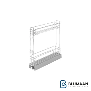 سبد مواد شوینده کف ریل دو طبقه پلاتین، محصولی باکیفیت برای سازماندهی مواد شوینده در آشپزخانه.