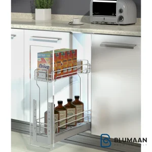 سبد مواد شوینده کف ریل دو طبقه - پلاتین - نمای دوم