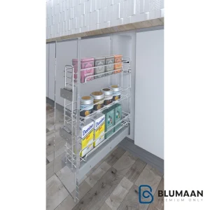 سبد مواد شوینده کف ریل سه طبقه - پلاتین - نمای دوم