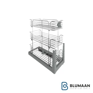 سبد چند منظوره سه طبقه پلاتین با طراحی زیبا و کاربردی برای نظم‌دهی به وسایل شما