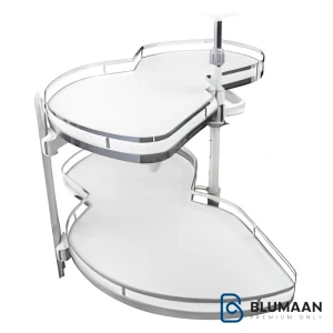 لمن کرنر پلاتین، سبد کنج آشپزخانه با طراحی مدرن و آرام‌بند دوطرفه، محصولی از بلومان.