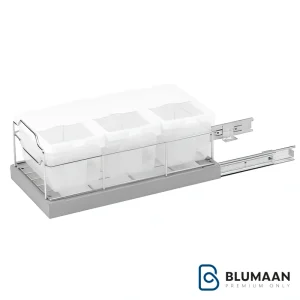 جا حبوبات ریل پهلو سه مخزنه برزین A358 - آدلان، محصولی باکیفیت و کاربردی برای نظمدهی به مواد غذایی خشک در آشپزخانه شما.