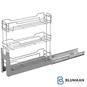 ریل کف سه طبقه رایان 2 آدلان، یک راه‌حل ایده‌آل برای نظم‌دهی به کابینت آشپزخانه و افزایش فضای ذخیره‌سازی.