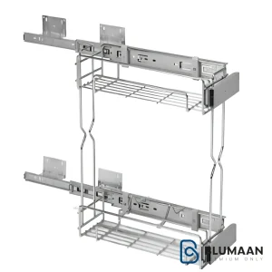 سبد مواد شوینده پهلو آدلان برای نظم دهی به کابینت آشپزخانه و دسترسی آسان به مواد شوینده