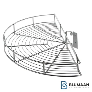سبد نیم گرد گردان داخل کابینت لیام A303 از برند آدلان، یک راه‌حل ایده‌آل برای نظم‌دهی به کابینت‌های آشپزخانه.