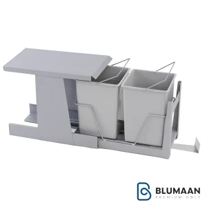 سطل زباله دو مخزنه ریل کف وندا A816 آدلان، مناسب برای آشپزخانه و تفکیک زباله.