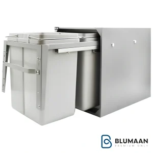 سطل زباله دو مخزنه تمام کاور ریل تاندم A848 آدلان، یک راهحل ایدهآل برای سازماندهی و تفکیک زباله در آشپزخانه شما.