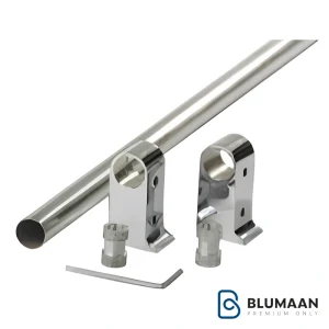 تصویر باکیفیت از لوله و پایه لوله دیواری استیل 16 آدلان، محصولی باکیفیت و بادوام برای استفاده در پروژه‌های مختلف.