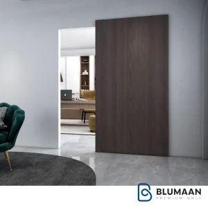 مکانیزم و ریل درب مخفی تک درب ملونی از سری Ghost، مناسب برای درب‌های داخلی و ورودی منزل.