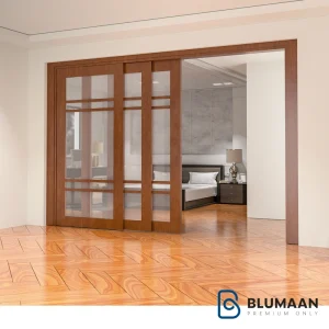 نمایی از مکانیزم درب پارتیشن لینکیج 3 درب آرامبند ملونی، با طراحی مدرن و کیفیت ساخت بالا.