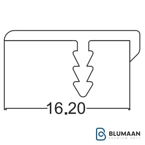 پروفیل دور درب آلومینیومی I020 LS فانتونی با رنگ مشکی آنودایز، برای محافظت و زیبایی درب‌های آلومینیومی.