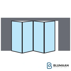 نمایشی از مکانیزم آکاردئونی چهار درب پروفیل آلومینیومی فانتونی، انتخابی ایده‌آل برای فضاهای مدرن.