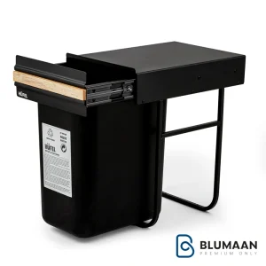 سطل زباله تک قلو با ریل آرامبند BW-W120 - هوفل
