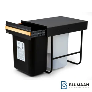 سطل زباله دو قلو با ریل آرامبند BW-W240 - هوفل